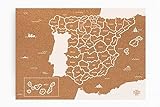 Mapa de corcho de España, Blanco, 35x50