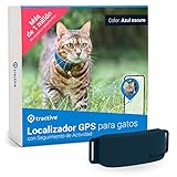 Tractive - Collar gato GPS, Actualizaciones de ubicación 24/7 y análisis del territorio, Alertas antifuga, Distancia ilimitada (azul)