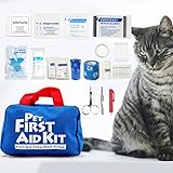 FMJI Botiquín de Primeros Auxilios para Mascotas para Perros y Gatos, 88 PCS Bolsa de Supervivencia de Emergencia para Mascotas para Caminatas al Aire Libre Camping Emergencie