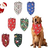 Pañuelos Navideños para Perros, 6 Piezas Bandanas para Mascotas Ajustables Triangulares Baberos para Perros Bufanda Disfraz Mascotas Navidad Regalo para Perros Cachorros Gatos A