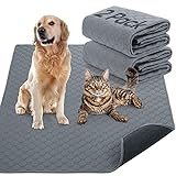 Almohadillas de entrenamiento reutilizables para perros, paquete de 2 almohadillas de entrenamiento lavables para cachorros, súper absorbentes, impermeables, coche, viajes (60x50 cm)