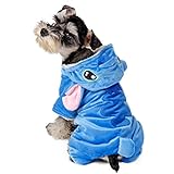 Ropa de perro y gato Speedy Pet, adorable disfraz de Stitch, diseño de dibujo animados doble capa con tejido suave de lana y forro polar en varias tallas