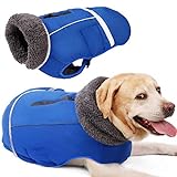 Petneces - Abrigo de invierno para perro con forro polar cálido y resistente al agua y reflectante para el invierno