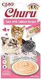 INABA Churu Sticks - Golosinas para Gatos Que se Pueden lamer para Alimentar con la Mano - Delicioso y Saludable refrigerio para Gatos - Atún y Salmón