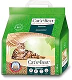 Cat's Best Arena Gatos Aglomerante Green Power Sensitive (2,9 kg). Tierra para Gatos de Hasta 8 Semanas de Uso con Perlas Naturales Anti Bacterias. Arena Biodegradable de Fibra Vegetal Ecológica.