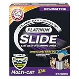 Platinum SLIDE Arena para gatos fácil de limpiar, multigato, 37 libras