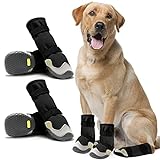 AQH Zapatos Perro, Tubo Largo térmico Zapatos Impermeables para Perros, Protector de Pata de Perro con Suela de Goma de Microfibra Transpirable (6#)