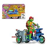 Tortugas Ninja – Ninja Battle Cycle, Vehículo Modular con Sidecar y Figura de Raphael, Moto y Cubo Desmontable, Accesorios y Personaje de la película Tortugas Caos mutante, 4 años, Famosa (TU803200)