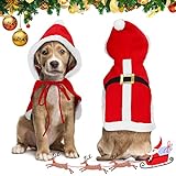 Nobleza Navidad Ropa para Perros Pequeño, Disfraz Gato de Navidad Papá Noel, Traje de Santa Ajustable para Cachorro Gatito Gatos Pequeños Perros Mascotas