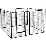 Yaheetech - Barrera plegable de metal resistente para mascotas, perros, cachorros, gatos, etc. Parque de juegos para exteriores e interiores, 8/16/32 paneles