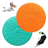 OUOQI 2 Frisbee de Perro,Perros Interactivos Frisbee,Frisbee de Goma,Juguete Frisbee para Perros,Se Puede Utilizar en el Agua y la Tierra (1)