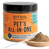 Suplemento para Mejorar Bienestar General - 180g - Dieta Barf Rica en Vitaminas, Minerales y Proteínas para Perros y Gatos - Mejora Sistema Inmune - 100% Natural - Wolf Belly Pets All-in-One