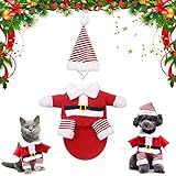 Ropa para Mascotas Santa, Perro Ropa Navidad, Ropa de Gato de Navidad, Ropa para Mascotas de Navidad, Lindo Santa Claus Ropa de Fiesta, Traje de Perro Santa