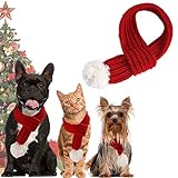 Bufanda Navideña para Mascotas, Traje de Disfraz de Perro y Gato, Ropa Roja para Decoración Navideña, Regalo Disfraces Bufanda de Navidad para Perros Pequeños, Medianos y Grandes, Gatos, 1 Pieza (S)