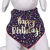 Tail Trends - Bandana unisex para perro, 100 % algodón, diseño de feliz cumpleaños