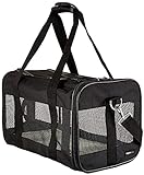 Amazon Basics Bolsa transportadora para mascotas Gato, Perro AMZSC-002 con lados blandos, M, 42 x 24 x 25 cm (L x An x Al), Negro
