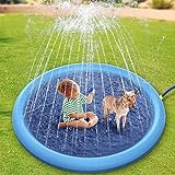 Almohadilla para aspersores de perro, cojín de pulverización de agua para mascotas, perros y bebés, piscina antideslizante para perros (100 cm)