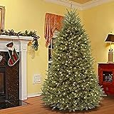 XBSXP Árbol de Navidad Artificial con bisagras de Abeto Antes de la Cama con Luces Blancas cálidas Soporte Plegable, PVC ecológico 240cm Árbol de Navidad de 8 pies para decoración de ofi
