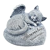 Fulenyi gato, tumba para mascotas, resina durmiendo, estatua conmemorativa para el honor su amada mascota, rotulador, hogar, jardín, patio