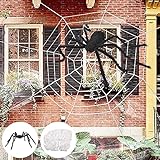Red de araña para decoración de Halloween, Araña Falsa Grande para decoración de Exteriores, Gran araña, decoración de Halloween, Falsa, araña para Exterior, jardín, Patio